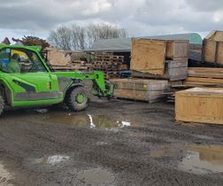 Wood received at site being sorted